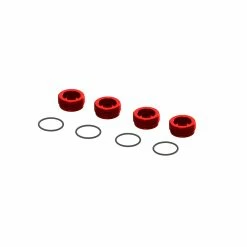 ARRMA Aluminum Front Hub Nut Red (4) with O-Rings for Parts