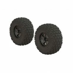 ARRMA Dboots 'Fortress SC' Tire Set Glued Gun Metal (2) for Tires & Wheels
