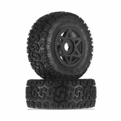 ARRMA 1/10 dBoots Sidewinder 2 Front/Rear 2.2/3.0 Pre-Mounted Tires, 17mm Hex, Black (2): 6S for Tires & Wheels