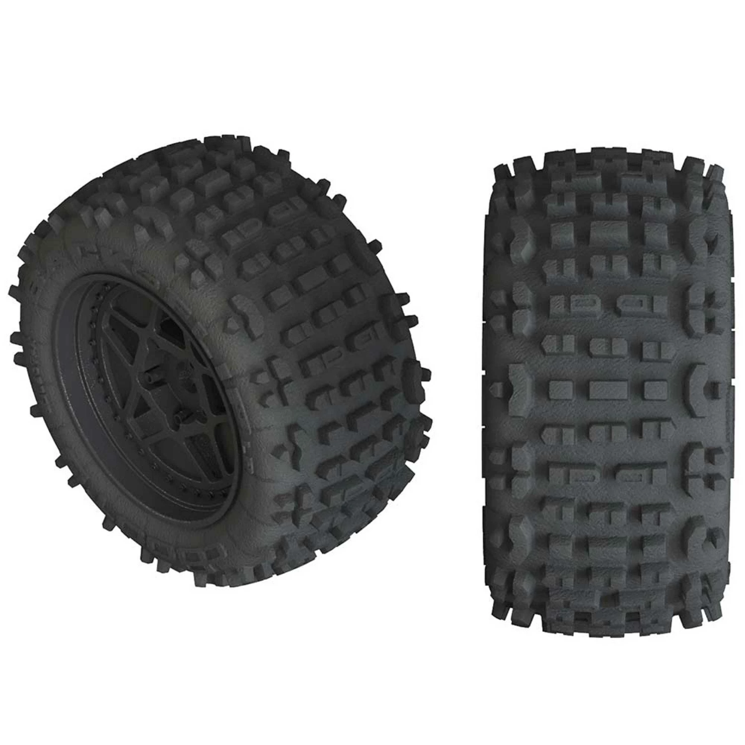 ARRMA 1/10 dBoots Backflip LP Front/Rear 3.8 Pre-Mounted Tires, 17mm Hex, Black (2): 4S for Tires & Wheels 3 ARRMA 1/10 dBoots Backflip LP Front/Rear 3.8 Pre-Mounted Tires, 17mm Hex, Black (2): 4S for Tires & Wheels